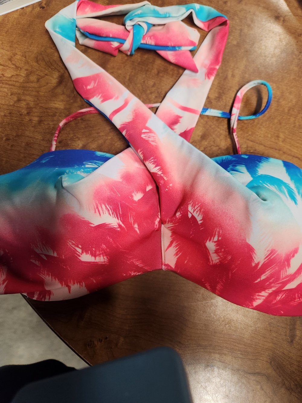 Women’s Pink & Blue Cross-Front Bikini Top Victoria Secret